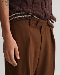 Pantaloni da abito in crêpe di lana a gamba larga