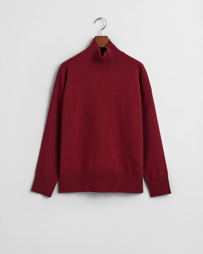 Maglia con colletto dritto in finissima lana d’agnello