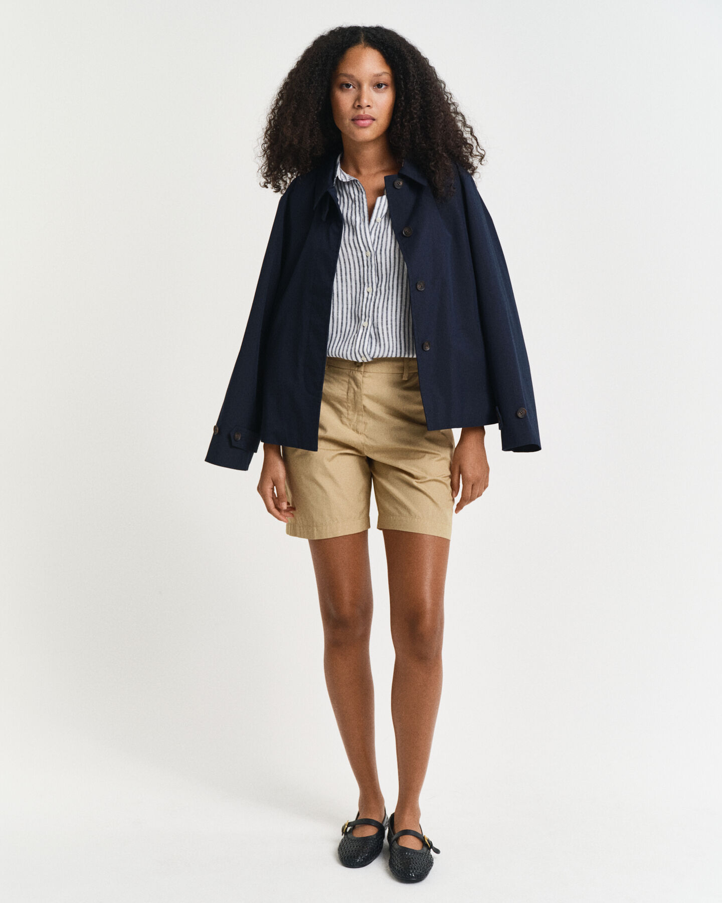 Camicia di lino a righe regular fit