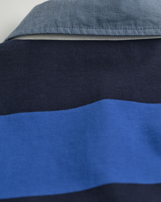 Heavy Rugger a righe con colletto in chambray