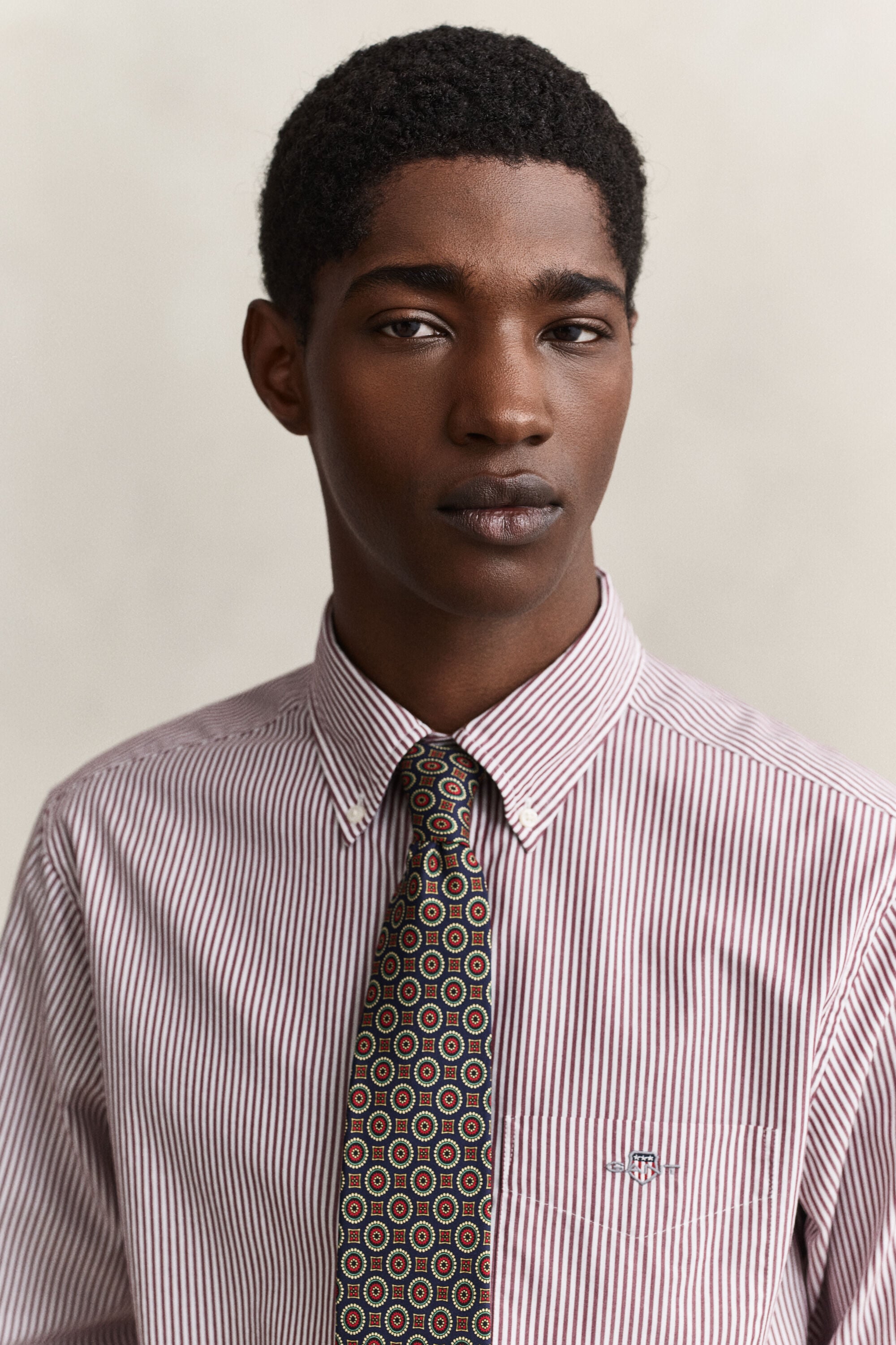 Camicia classica in popeline a righe Banker
