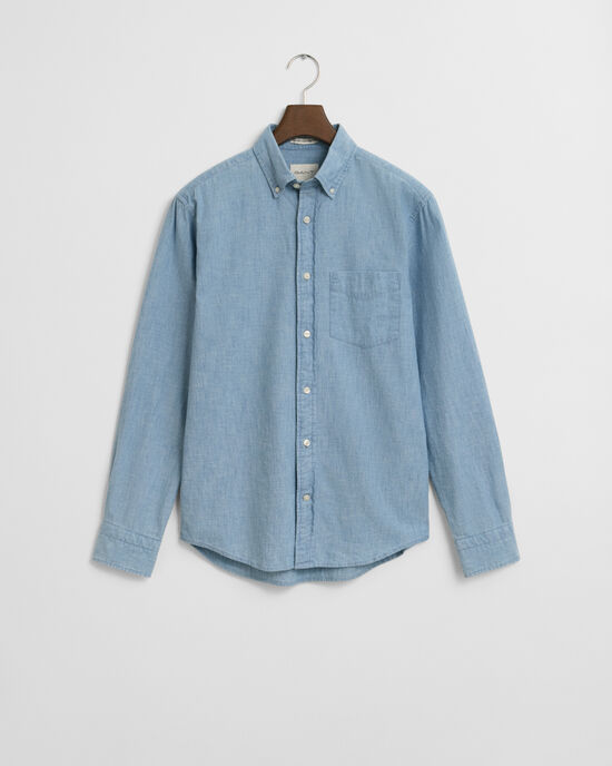 Camicia indaco in chambray regular fit