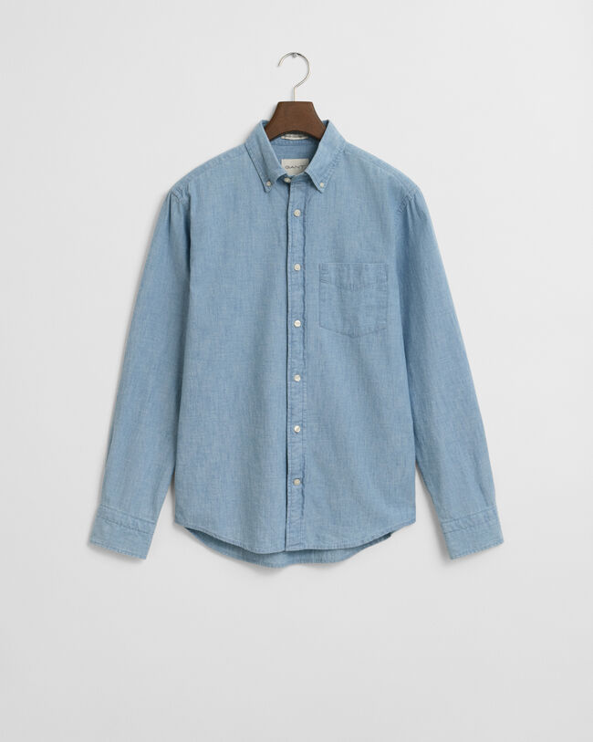 Camicia indaco in chambray regular fit