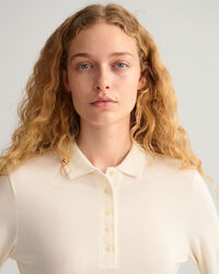 Polo Detail Collar in piqu&eacute; a maniche lunghe