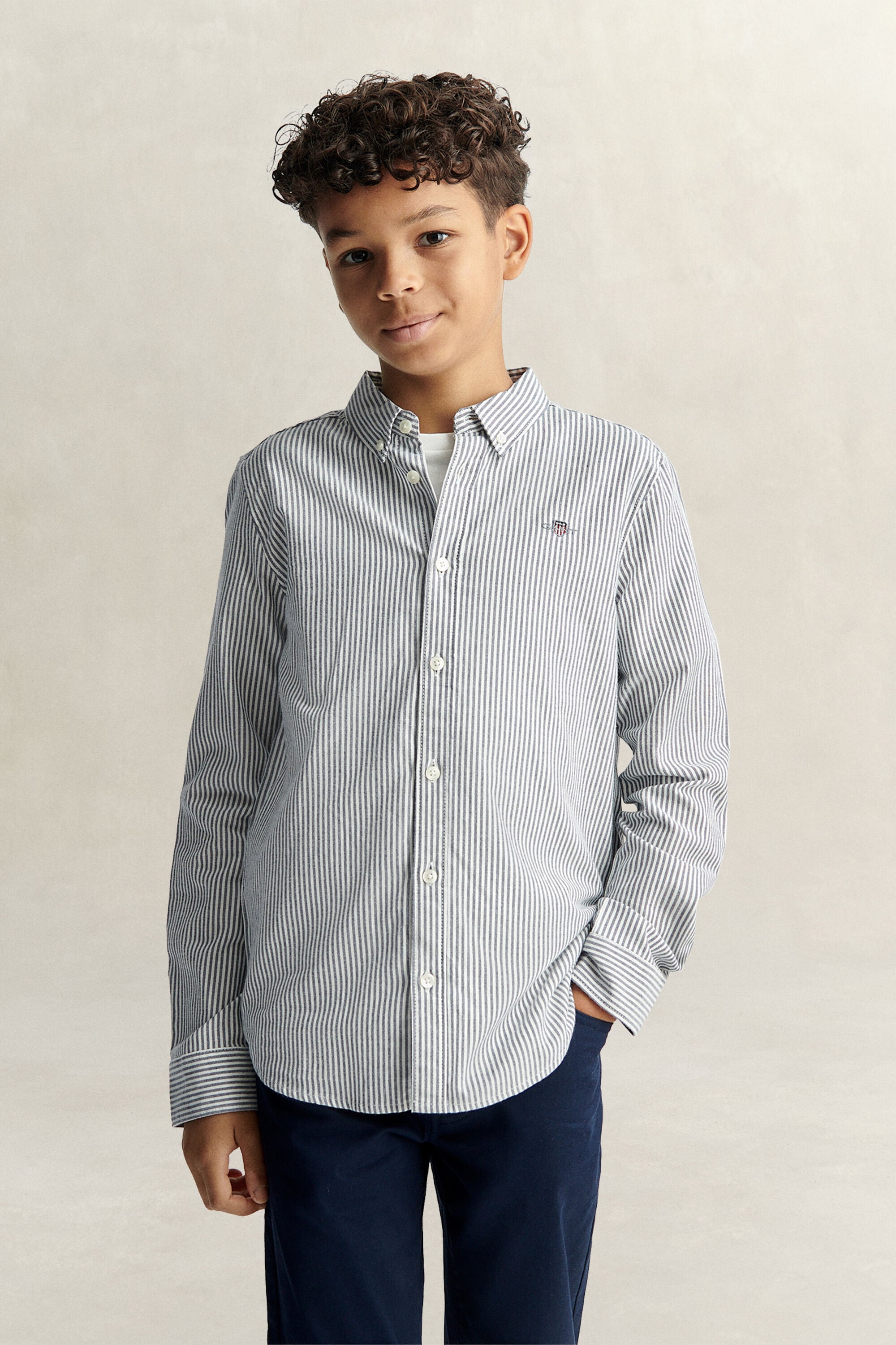 Camicia Oxford a righe Shield Teen Boys