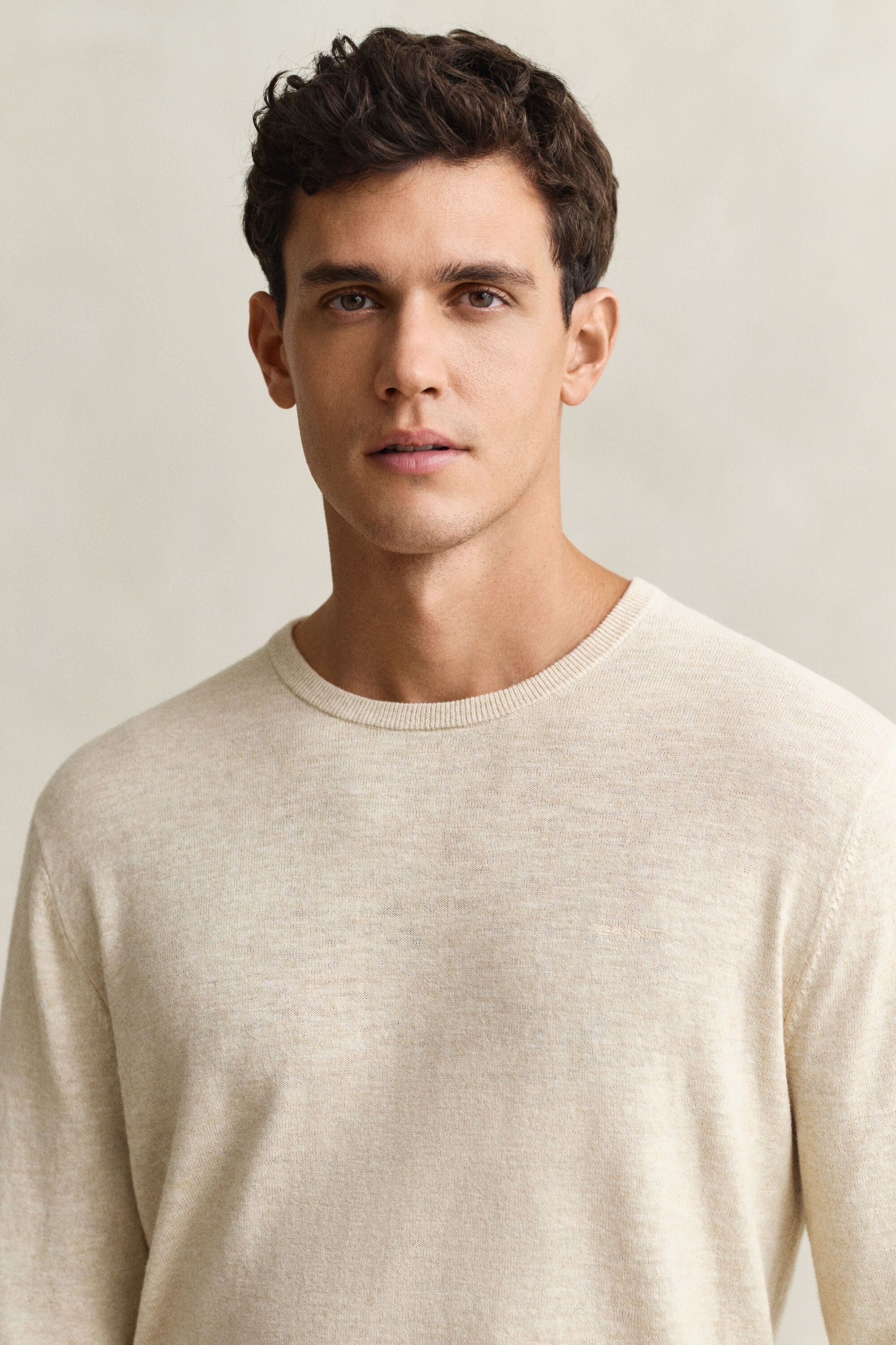 Maglia in cotone fiammato mélange