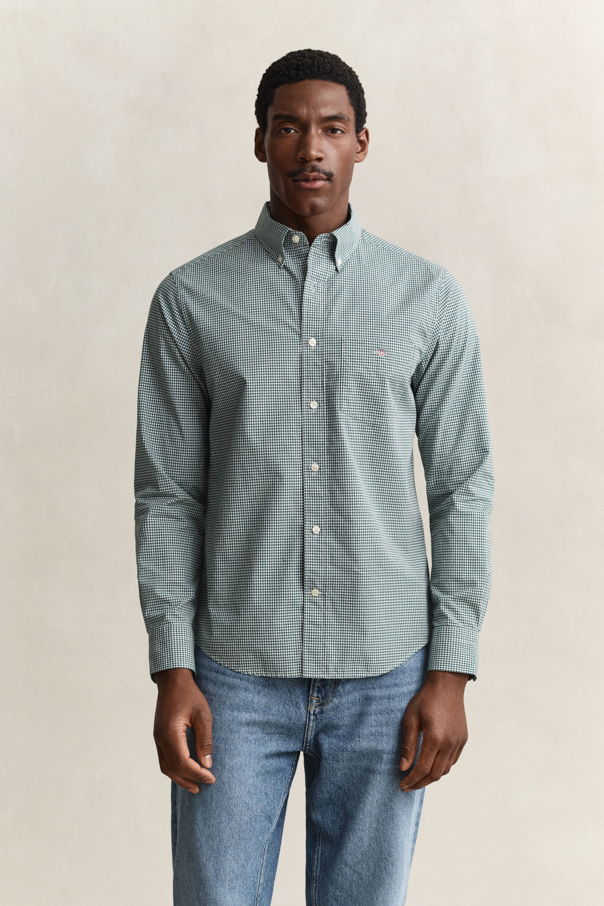 Camicia classica in popeline percalle
