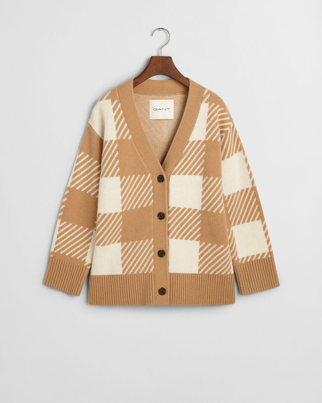 Cardigan con scollo a V Buffalo Checked