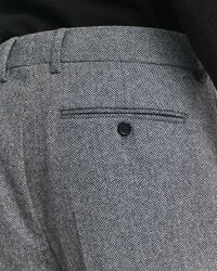 Pantaloni da abito con motivo a spina di pesce in flanella slim fit