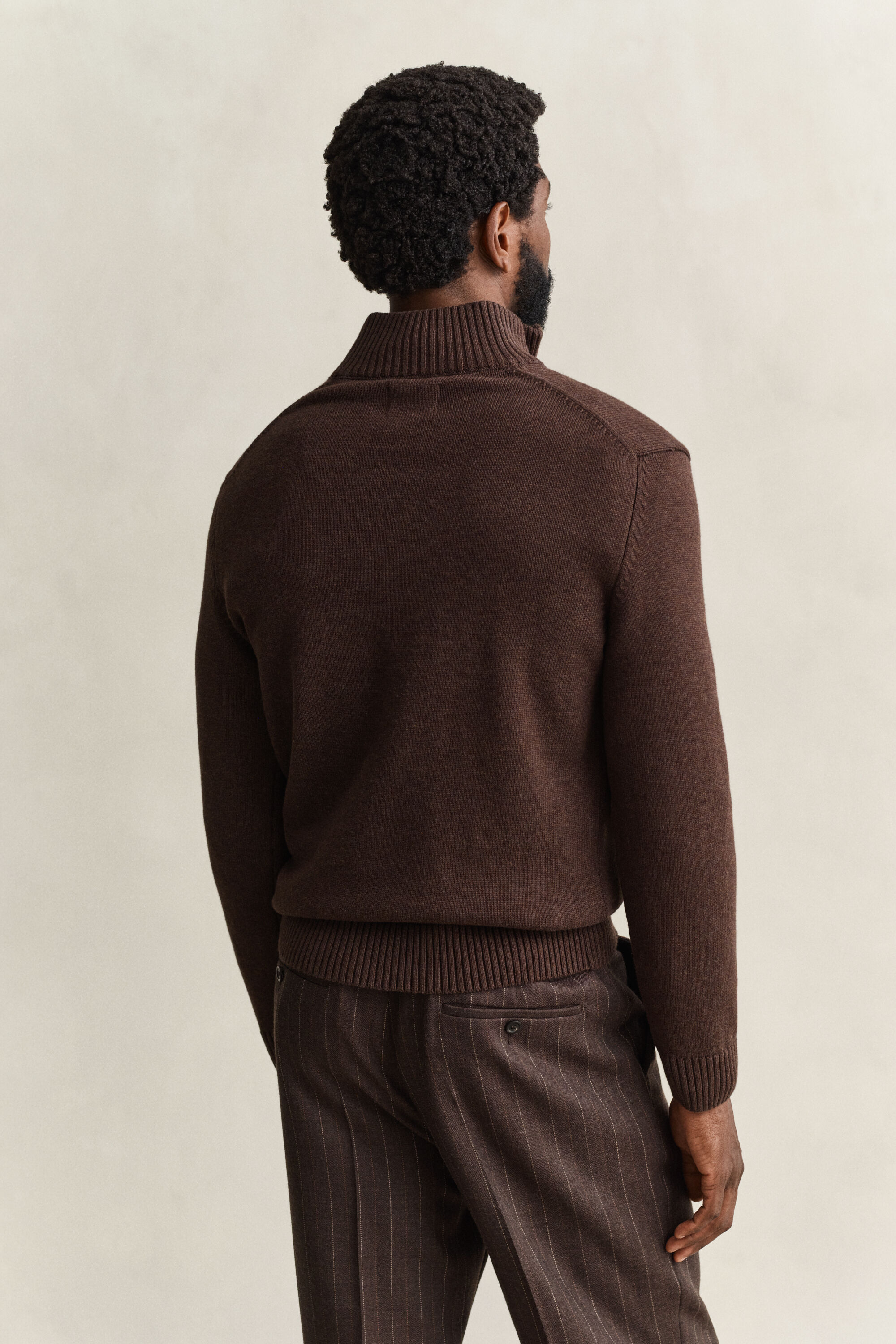 Maglia in cotone casual con zip corta