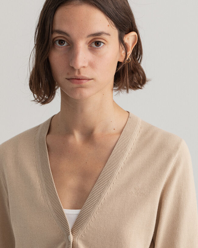 Cardigan con scollo a V in cotone leggero