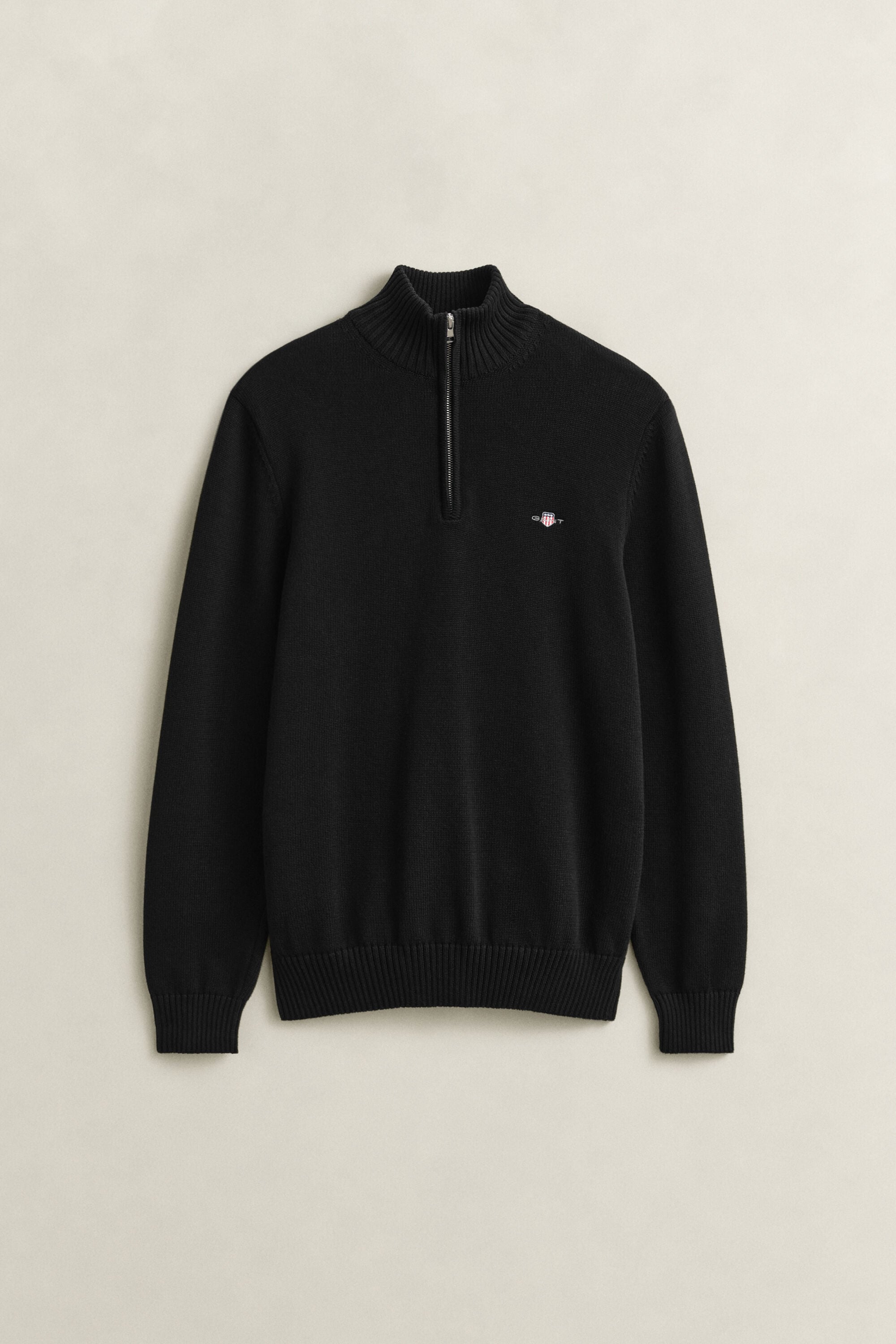 Maglia in cotone casual con zip corta