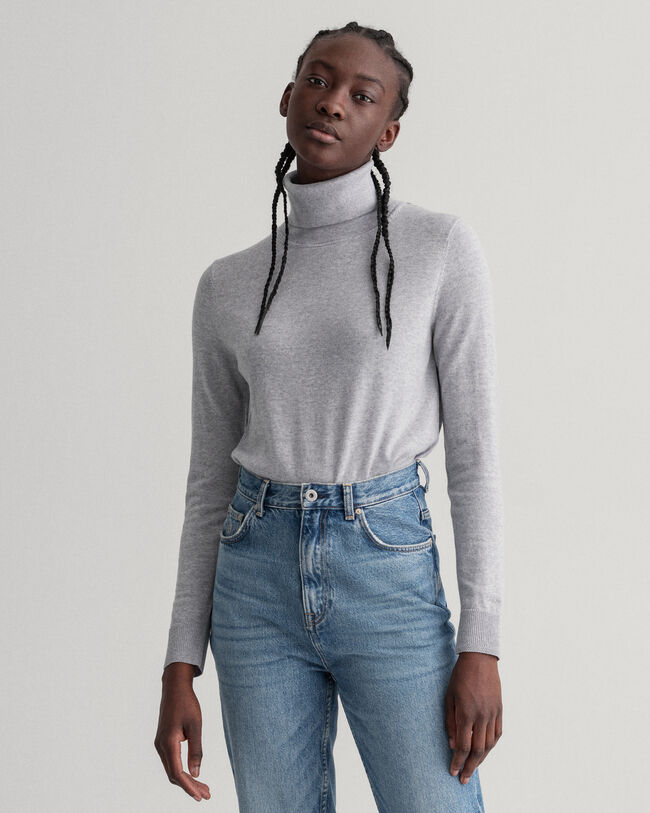 Maglia con collo alto in lana merino lavabile