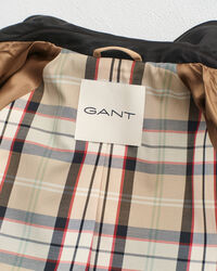 Impermeabile con colletto in pelle