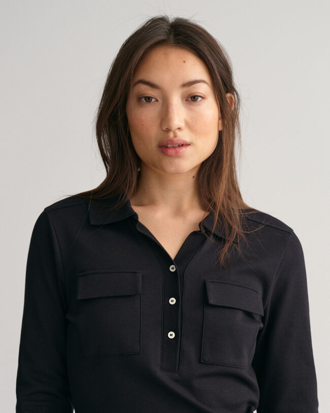 Camicia stile polo in jersey slim fit