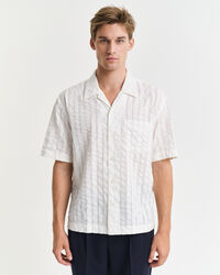 Camicia seersucker a maniche corte relaxed fit