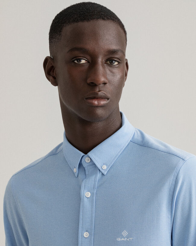 Camicia Tech Prep™ in piqué slim fit