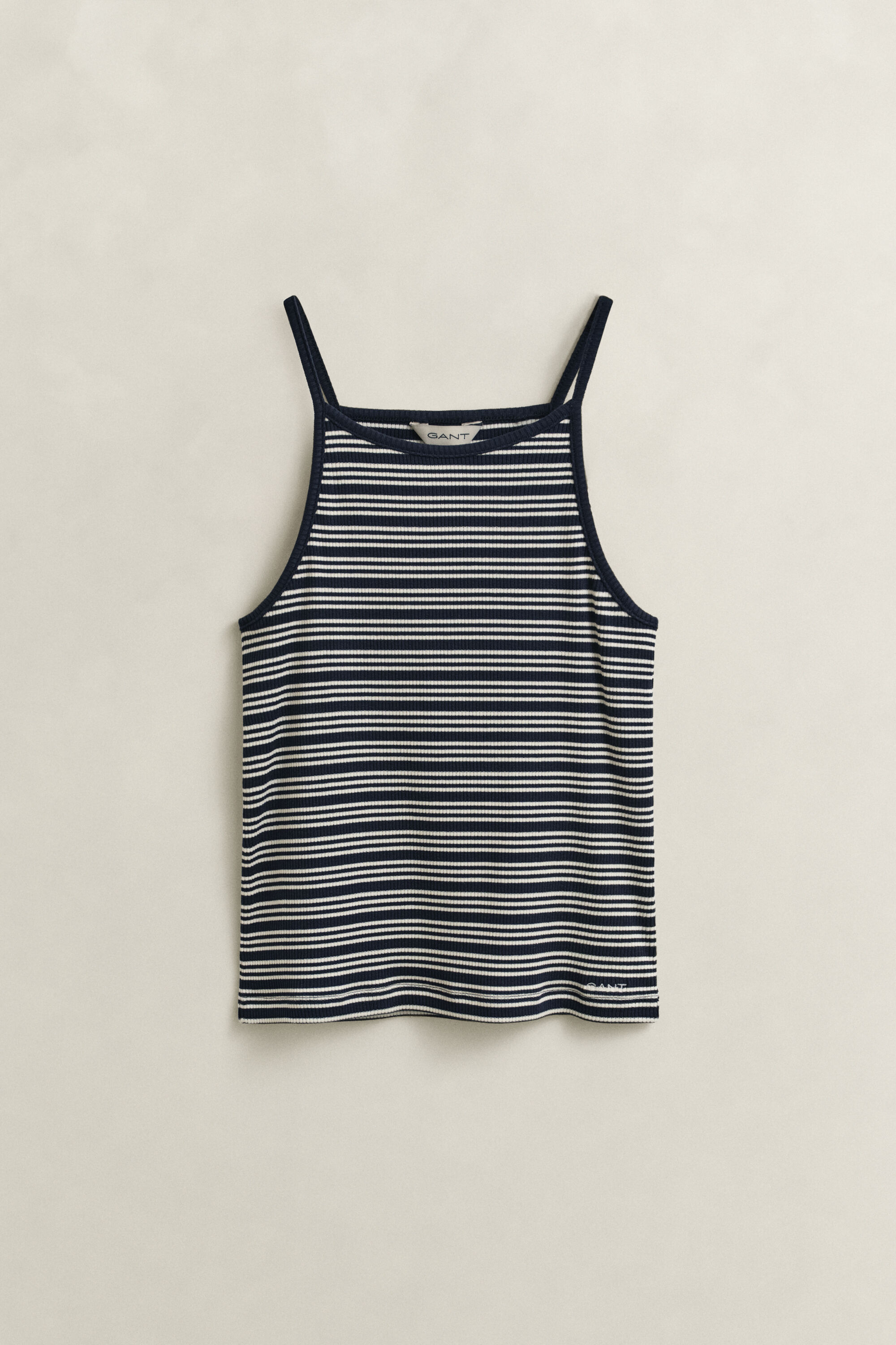 Canotta a righe con scollo all’americana