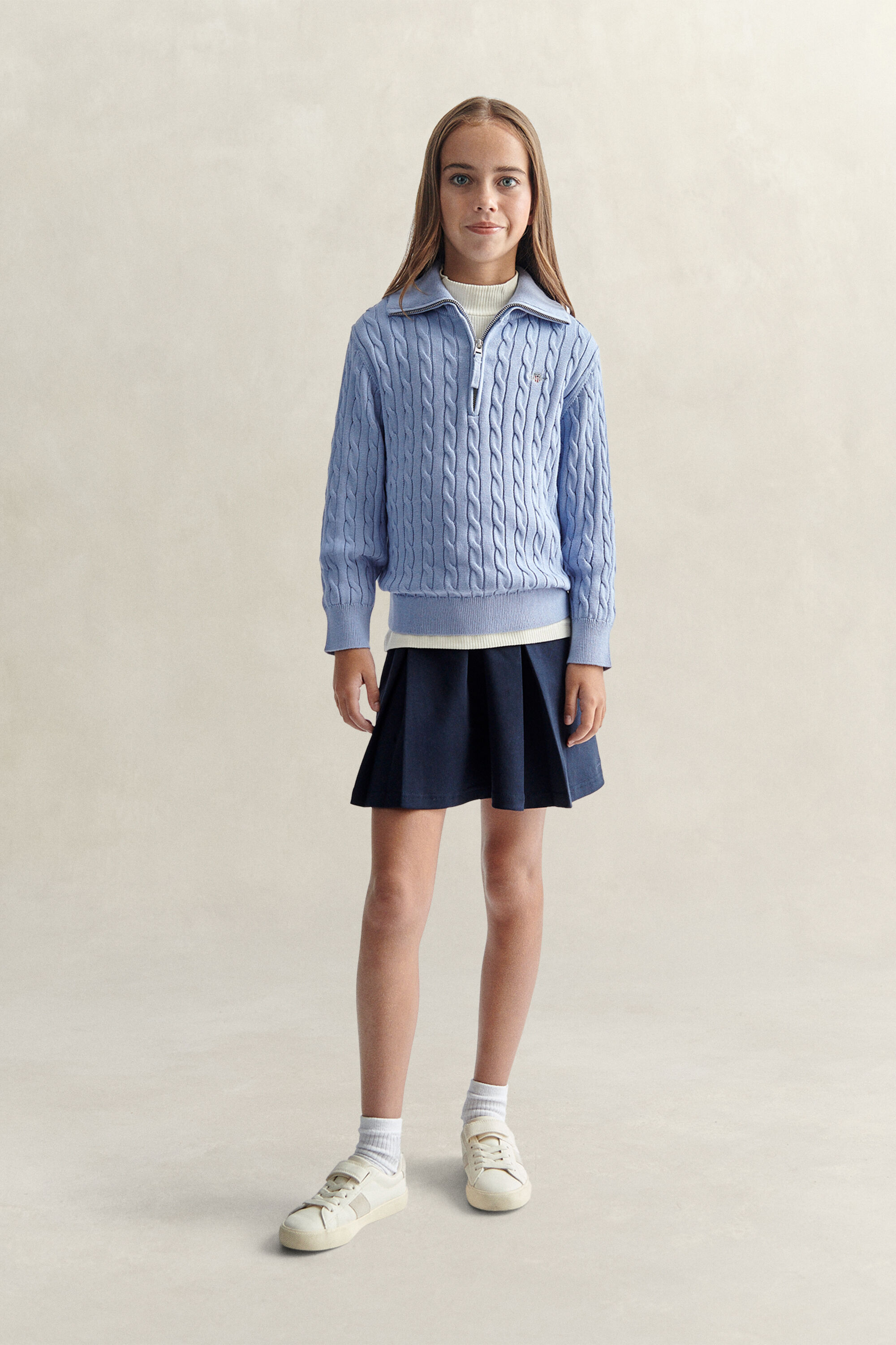Maglia con zip corta a trecce Teen Girls