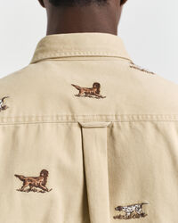 Camicia in twill con ricamo relaxed fit