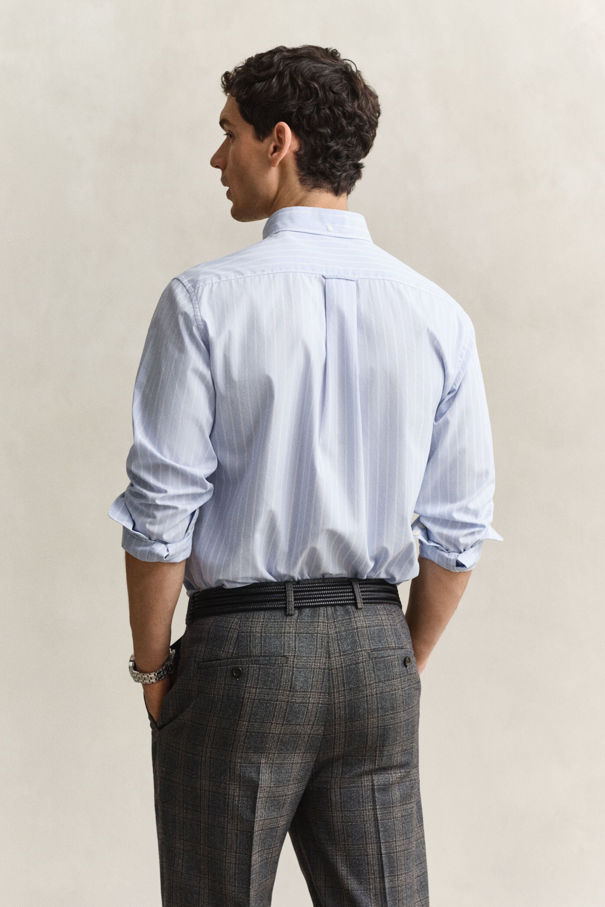 Camicia classica in popeline a righe