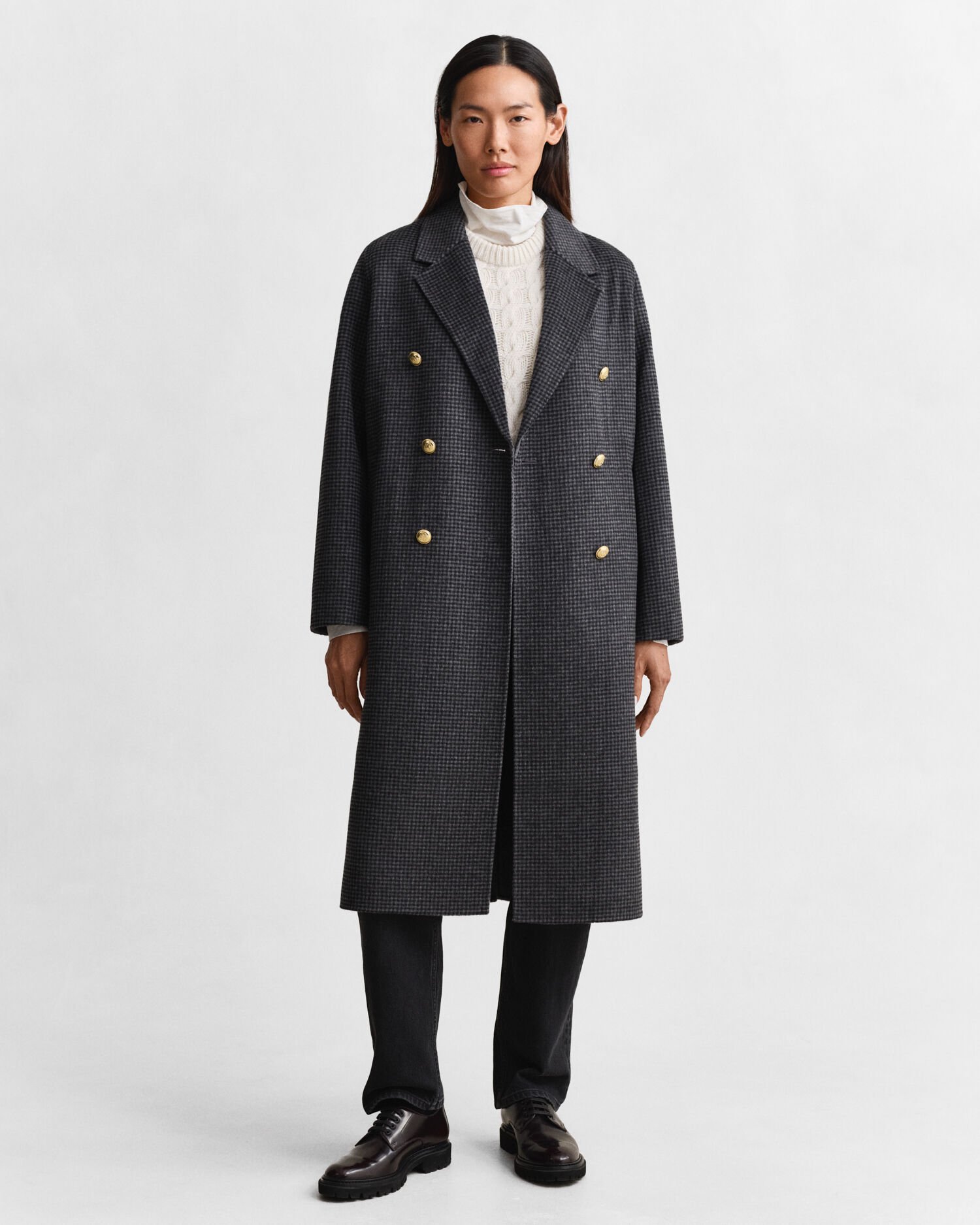 Cappotto cucito a mano a quadri