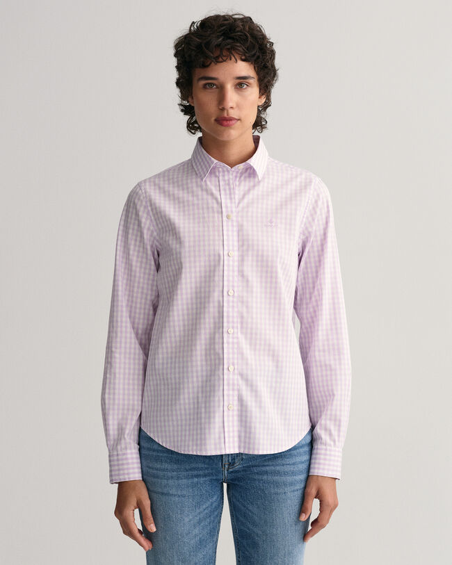 Camicia in broadcloth a quadri percalle regular fit