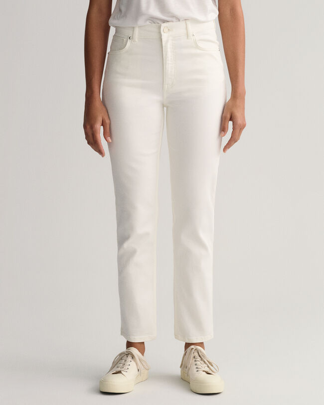 Jeans bianchi alla caviglia slim fit