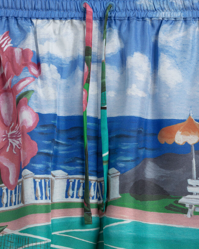 Pantaloncini Scenery Print con coulisse