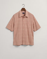 Camicia a maniche corte a quadri in seersucker relaxed fit