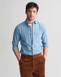 Camicia indaco in chambray regular fit