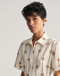 Abito chemisier a maniche corte con stampa