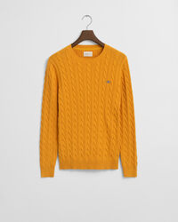 Maglia girocollo in cotone a trecce