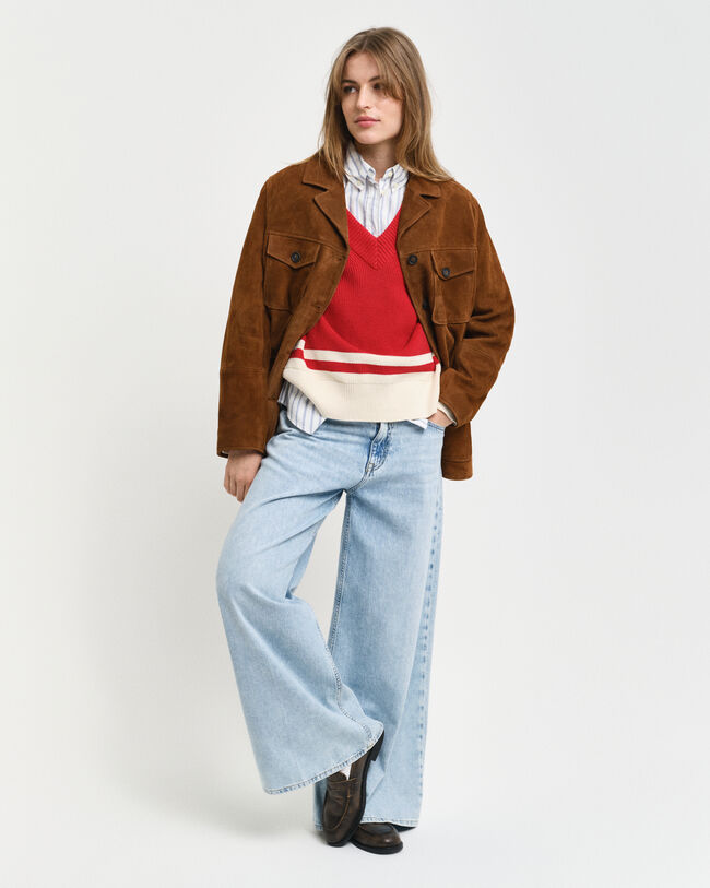 Blazer in camoscio relaxed fit