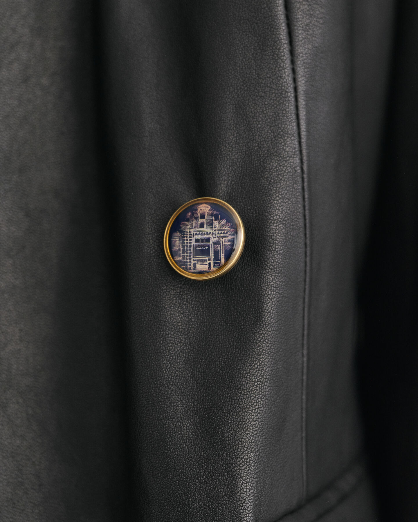 Blazer in pelle regular fit