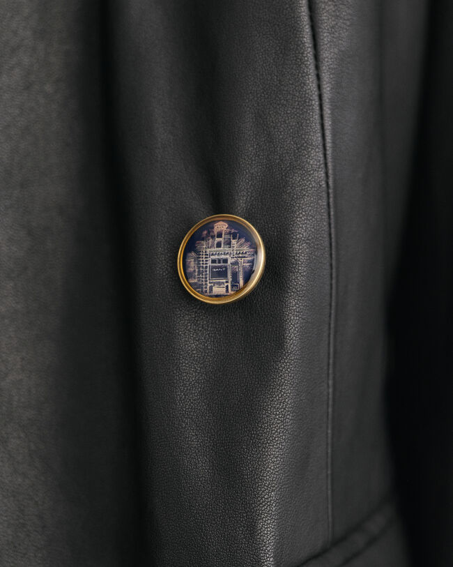 Blazer in pelle regular fit