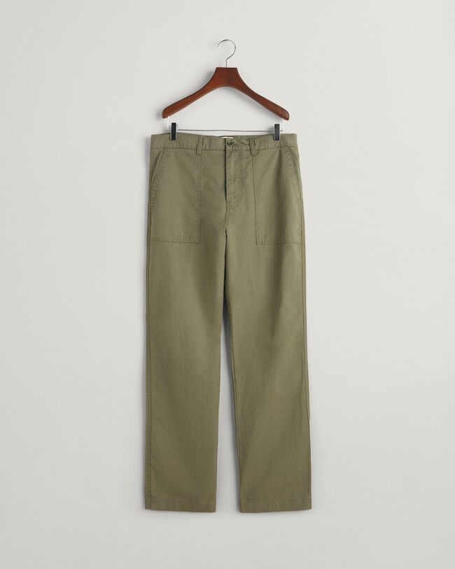 Chino in misto cotone-lino regular fit