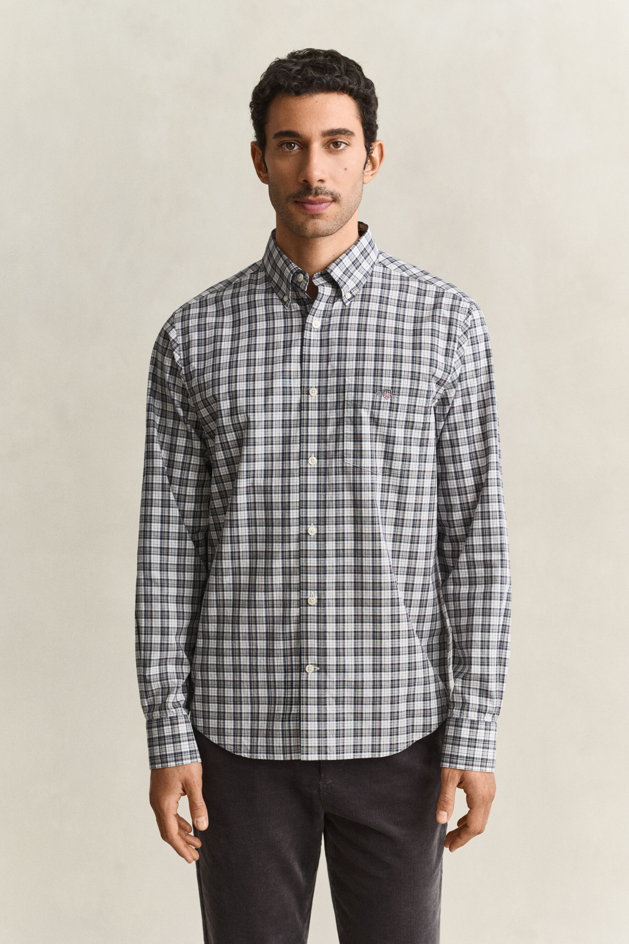 Camicia a quadri in popeline