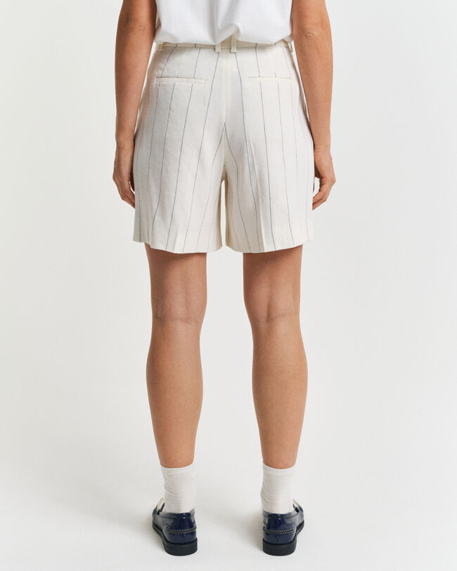 Pantaloncini di lino gessati