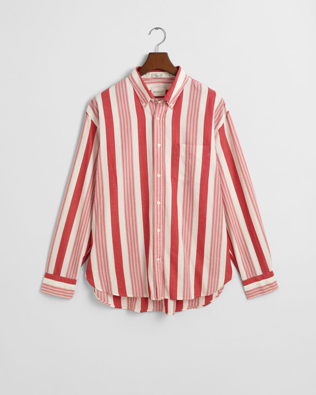 Camicia seersucker a righe larghe relaxed fit