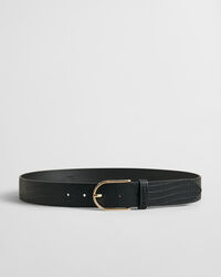 Cintura in pelle con stampa lucertola