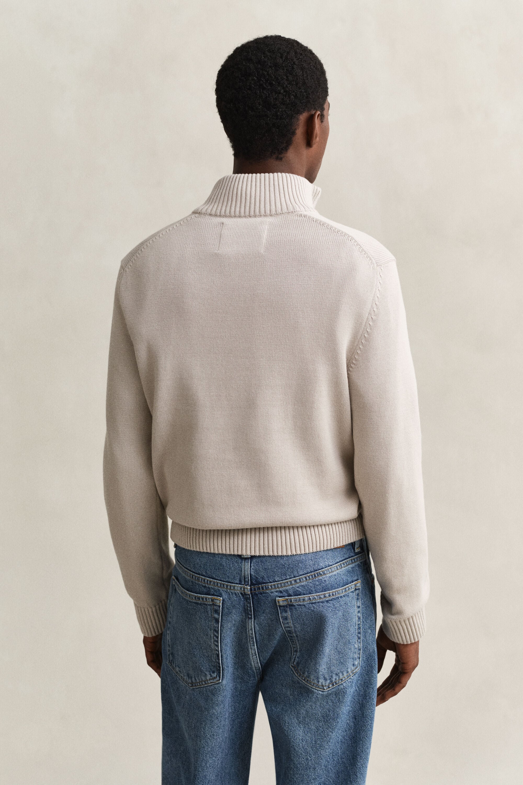 Maglia in cotone casual con zip corta