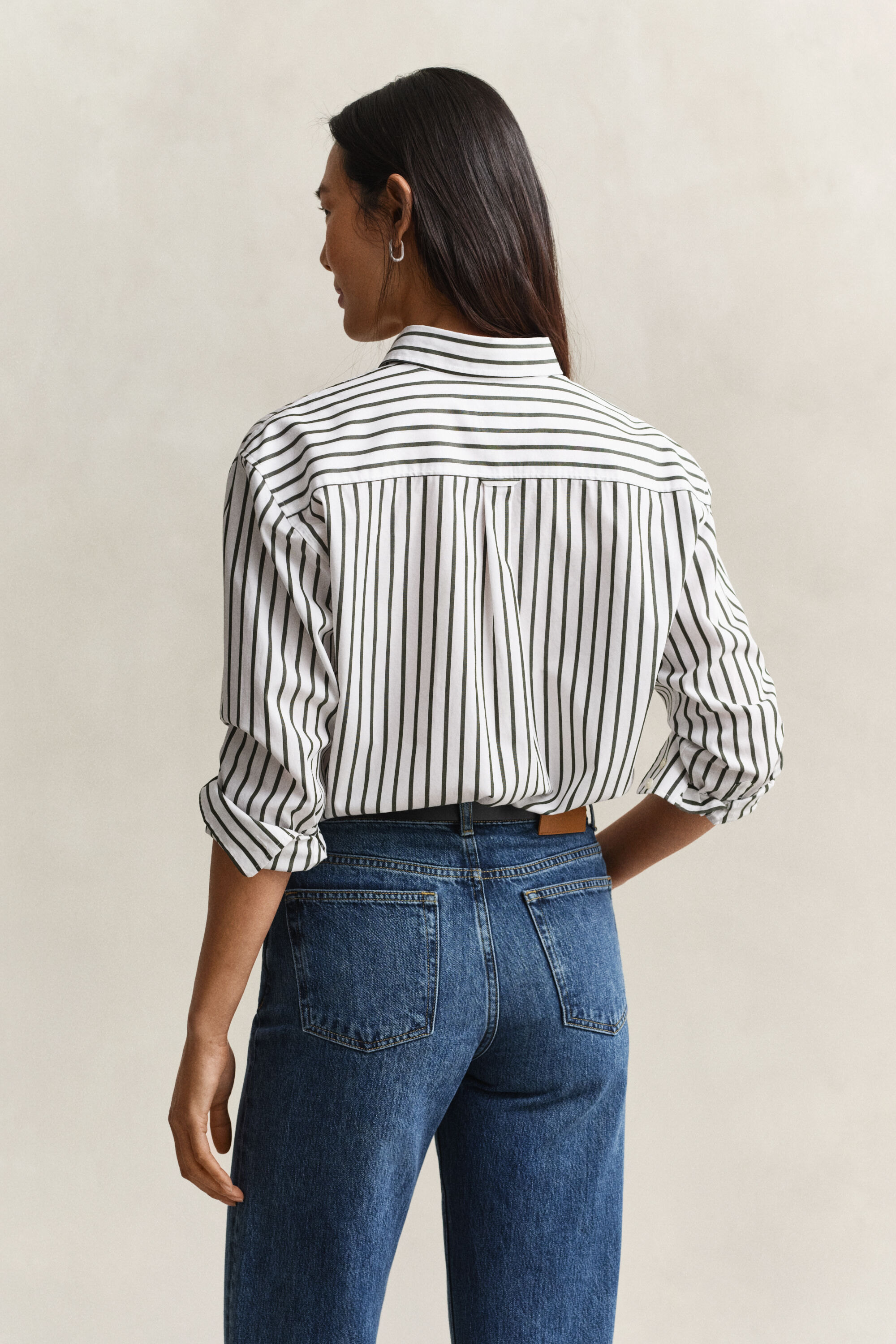 Camicia classica in popeline a righe relaxed fit