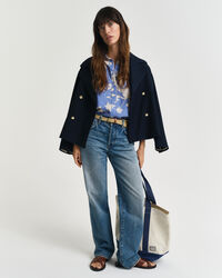 Camicia in lino con stampa floreale regular fit