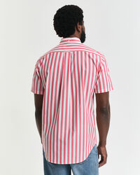 Camicia classica a maniche corte a righe in popeline regular fit