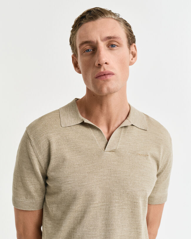 Maglia polo a maniche corte effetto sbiadito