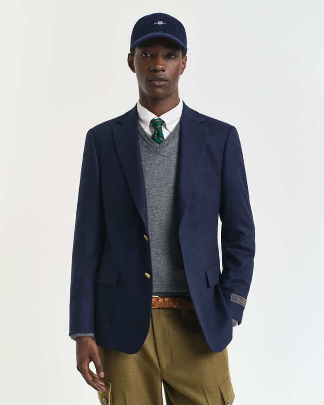 Blazer Club in flanella di lana slim fit
