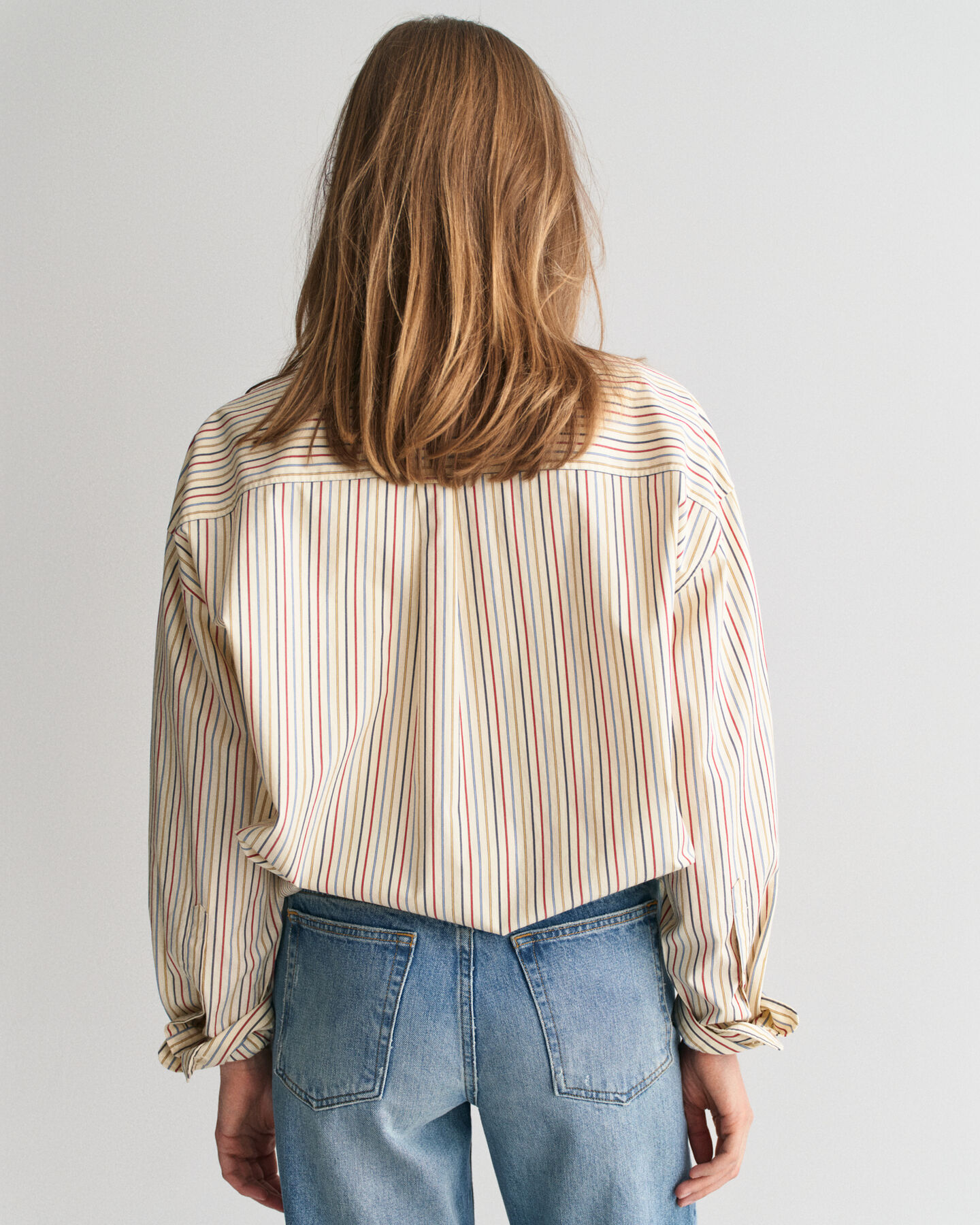 Camicia in popeline a righe oversize