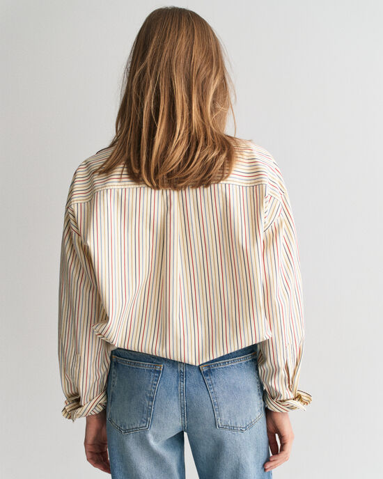 Camicia in popeline a righe oversize