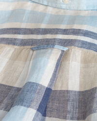 Camicia a maniche corte di lino a quadri madras regular fit